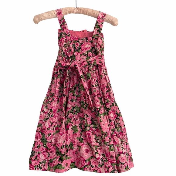 Children’s Place Pink Green Cottage Floral Dress 6 - Picture 4 of 7